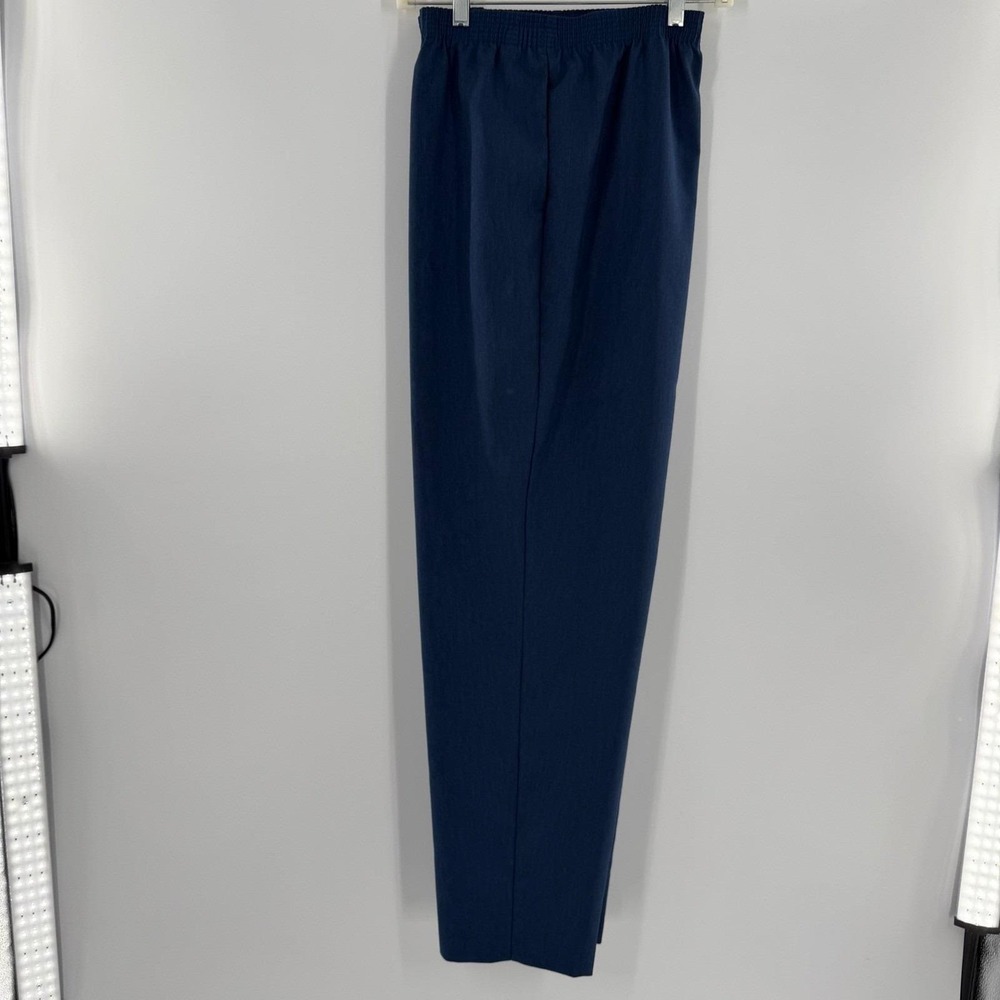 Allison Daley Womens Vintage Navy Blue Elastic Waist Straight Leg Pants Size 16
